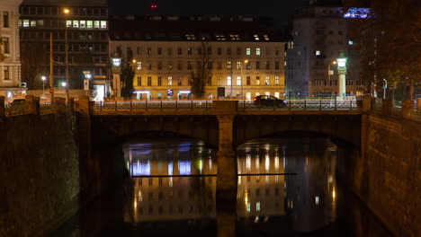 Vienna-Canal-&-Bridge-Night-Footage